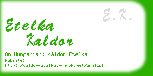 etelka kaldor business card